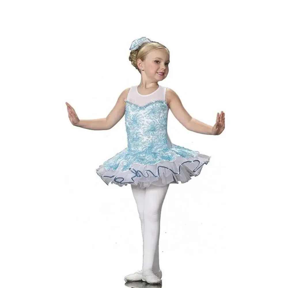 Pre-Owned Dance Costume Art Stone 26C012 Small Child Blue Tutu Ballet Sequin